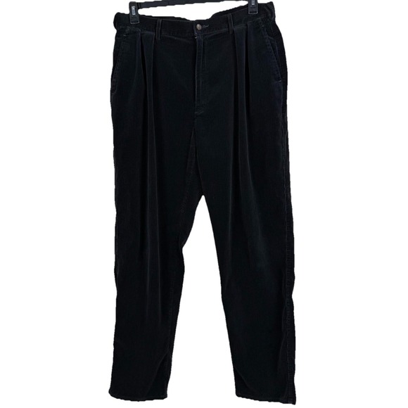 Vintage Polo Ralph Lauren Corduroy Pants Mens 35x32 Black Polo Cords Made in USA - Picture 1 of 13